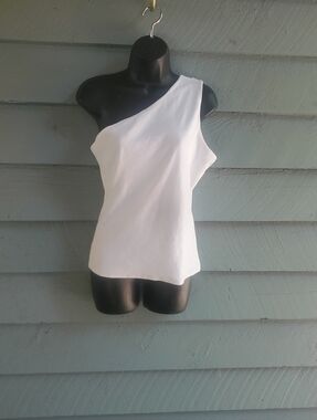 Banana Republic White One-Shoulder Top